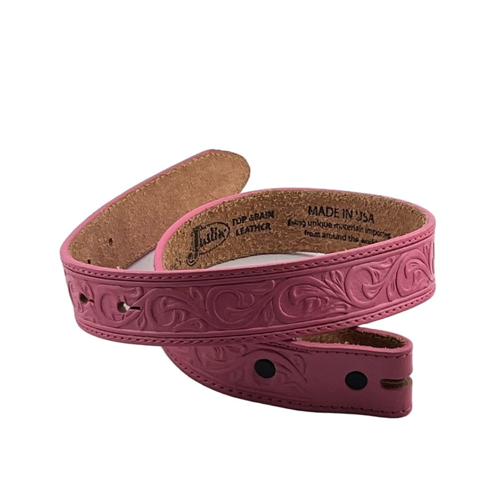 Justin Top Grain Leather Childs Pink Belt Tooled Western 22" NO Buckle Cowgirl